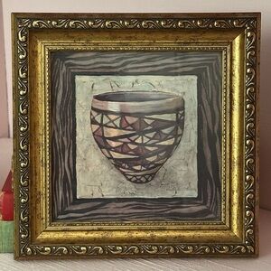 Tribal Vessel IV - Vintage Gold Framed